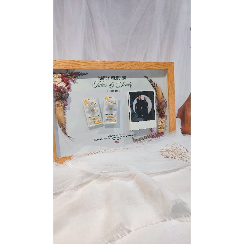 Pigora Kado Pernikahan/Wedding Gift/Pigora Aestetik Kado Pernikahan/Pigora MiniGold