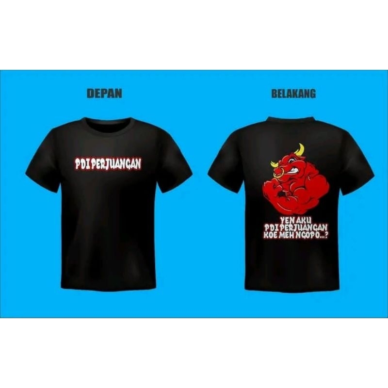 kaos distro partai pdi perjuangan catton combed 24s terlaris