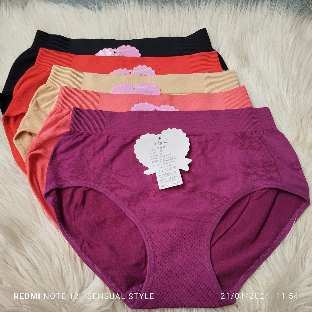 Celana dalam wanita Bahan Rajut Stretch BB 60-75kg/ Cd Wanita import Anmeijiao 8047