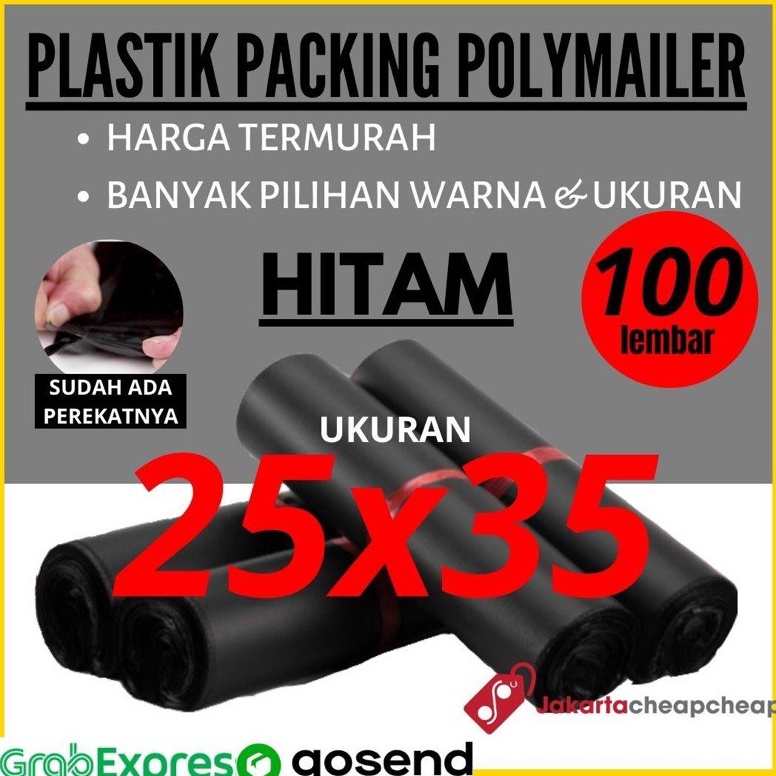 

Ready JCP1 Plastik Packing Polymailer 25x35 Hitam Amplop Packing Online Termurah 6LZ