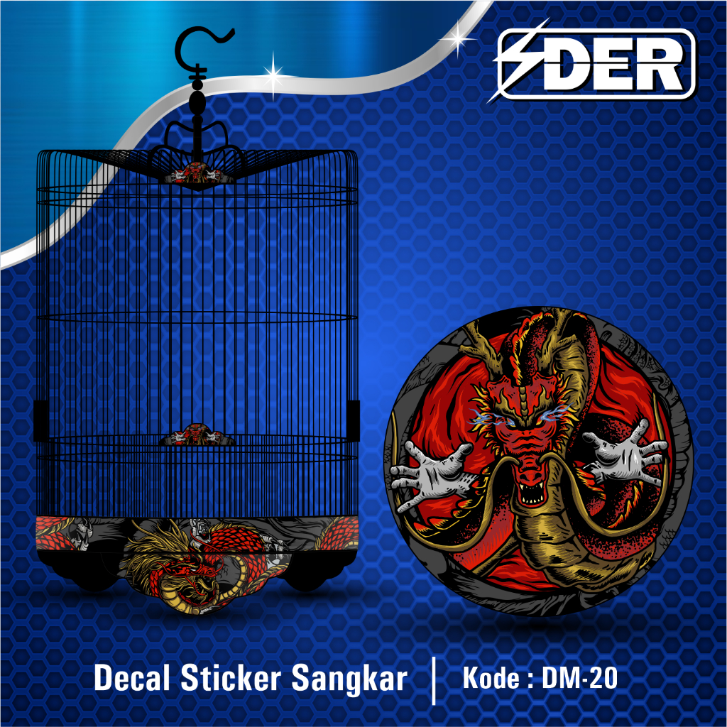 STICKER DECAL SANGKAR / DECAL TEBOK MURAI MOTIF NAGA