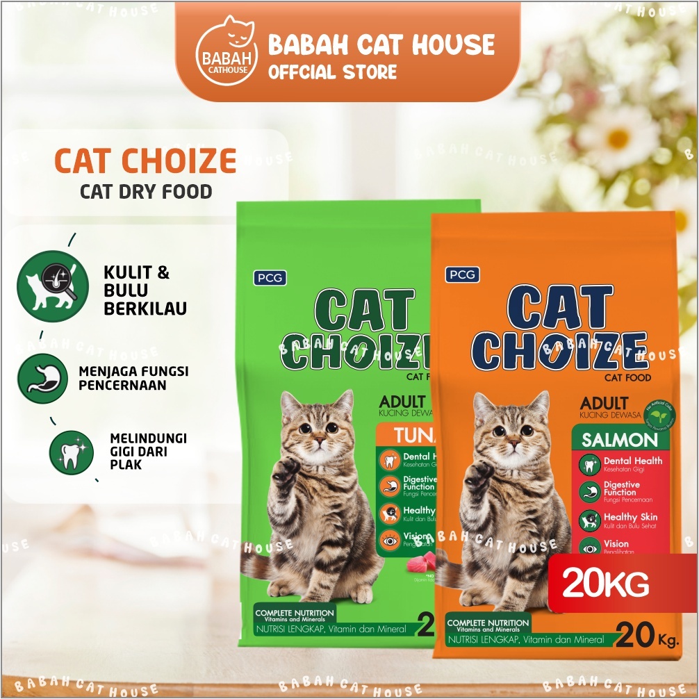 20kg CAT CHOIZE ADULT Makanan Kucing Tuna Salmon Dry Food Choice Rasa Pakan Murah Untuk Anak Dewasa 