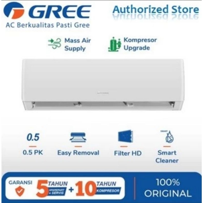 AC Gree 1 PK GWC 09MOO5S - GWC09MOO5S - GWC09MOO5 - GWC09N1A Garansi Resmi