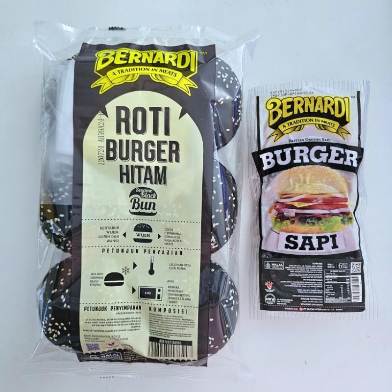 

(PAKET) BERNARDI burger hitam wijen + BERNARDI beef premium burger 6s