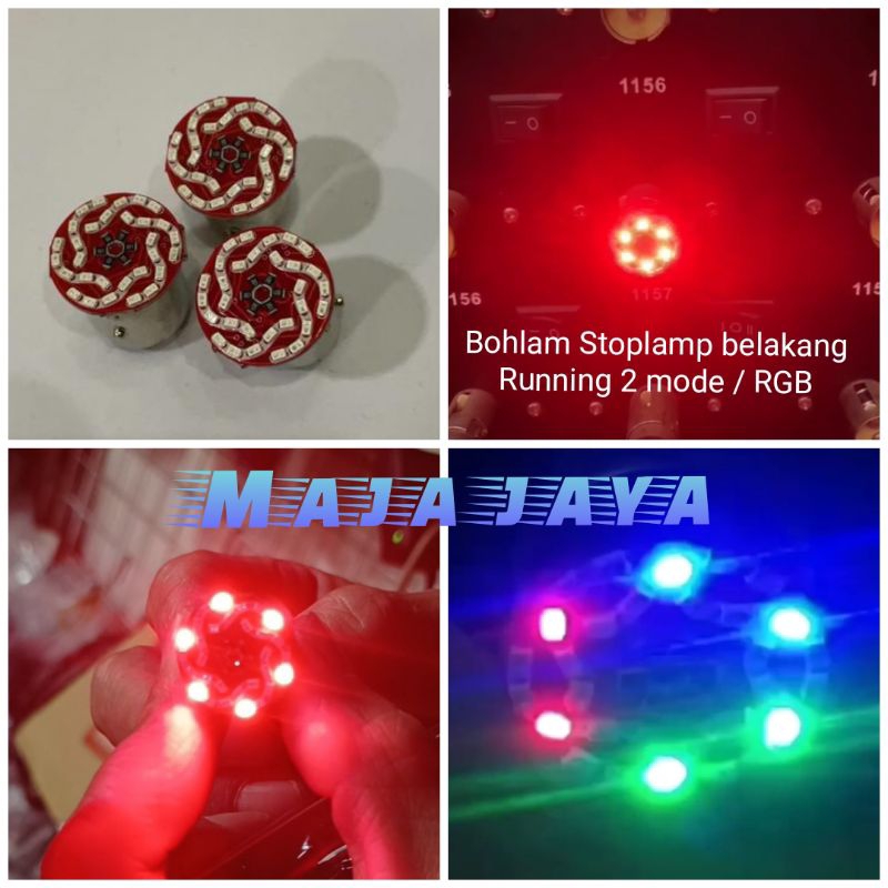 Bohlam lampu stop belakang 2 mode / RGB Mio beat Fino Jupiter Vega Universal motor