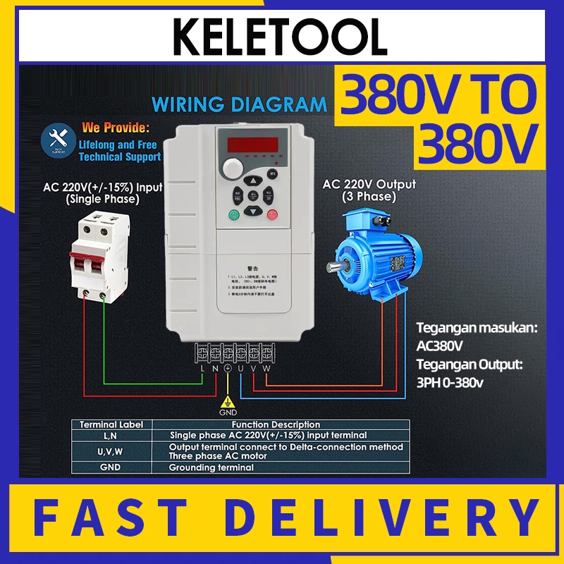 5.5KW Speed Controller Variabel VFD 7.5KW Frequency Inverter Inverter Frekuensi Converter Vsd Konver