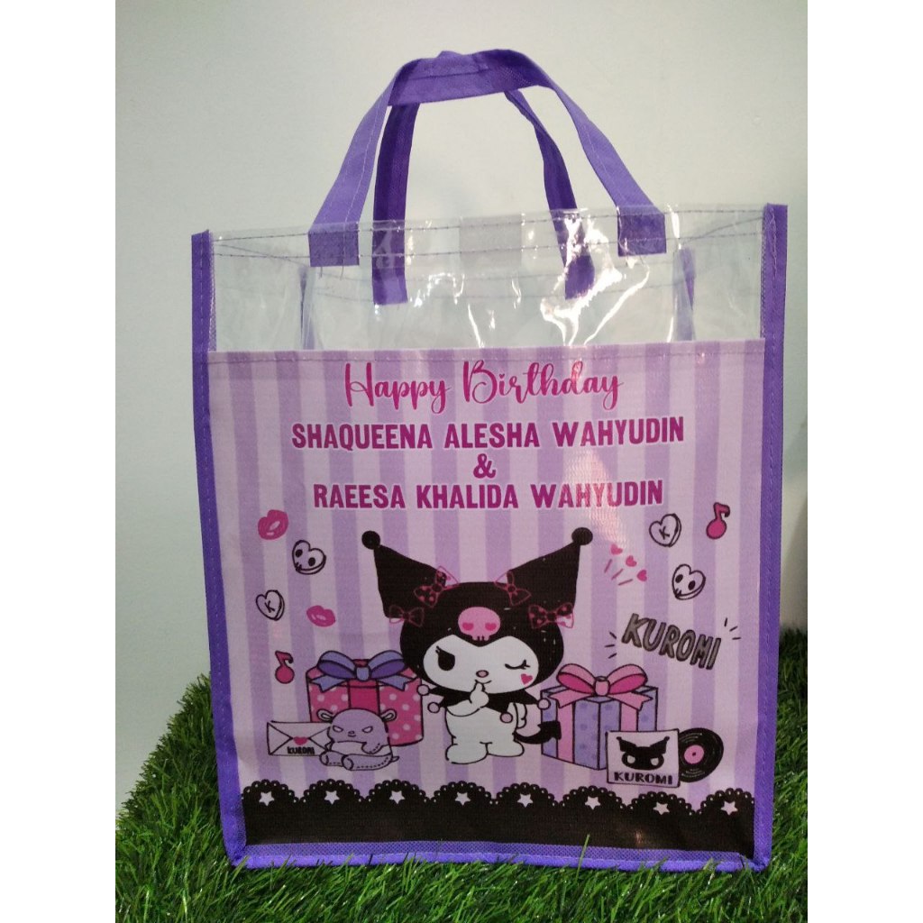

goodybag kuromi/Tas Kombinasi Setengah Mika 25 x 15 x 30