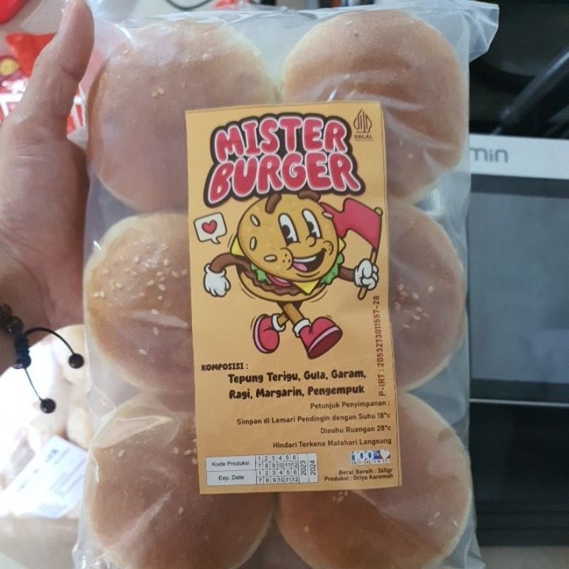 

Roti Burger Wijen Mister Burger isi 6