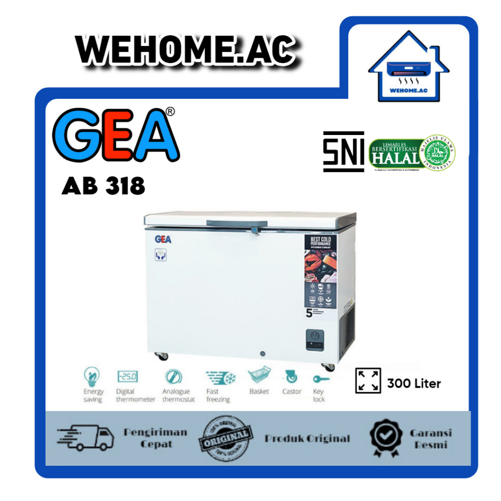 Chest Freezer GEA AB 318R Freezer Box GEA 300 Liter Lemari Pembeku GEA