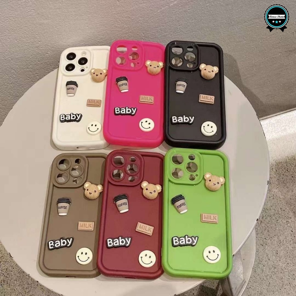 GC86 CASE SOFTCASE SILIKON 3D LUCKY BEAR HAPPY SMILE SHOCKPROOF BUMPER CASE FOR SAMSUNG A55 5G A35 5G A20 A30 A20S A22 M22 M32 A24 A25 A32 A33 A34 A50 A30S A50S A51 M40S A54 BD6071