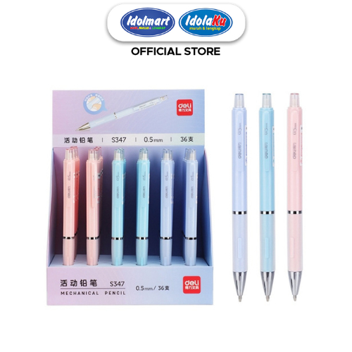

IDOLMART Deli Propelling Pencil Pensil Mekanik Cetek Tip 0.5 mm Dilengkapi Klip S347