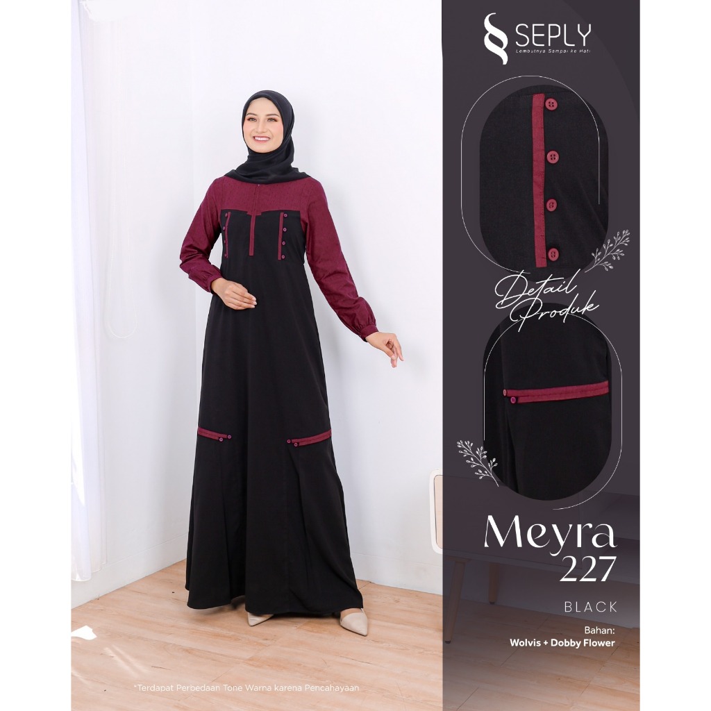 MEYRA 227 MOCCA, BLACK DAILY WEAR, DAILY DRESS, CASUAL DRESS, GAMIS HARIAN, GAMIS PESTA