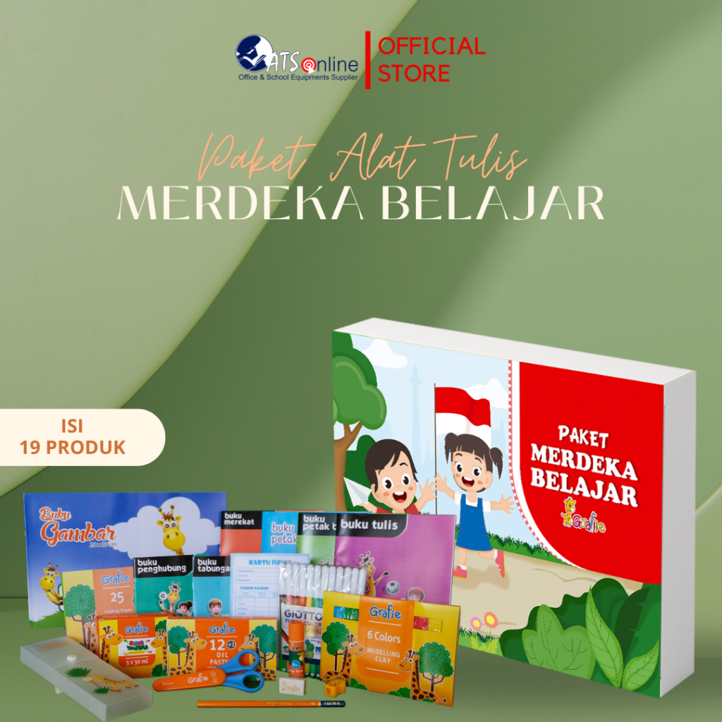 

GRAFIE MERDEKA BELAJAR Paket ATK Alat Tulis Anak Lengkap