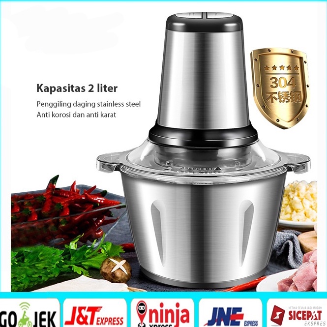 Et ORIGINAL BLENDER DAGING STAINLESS 2L  CHOPPER BLENDER DAGING PENGGILING  MEAT BLENDER ELEKTRIK ST