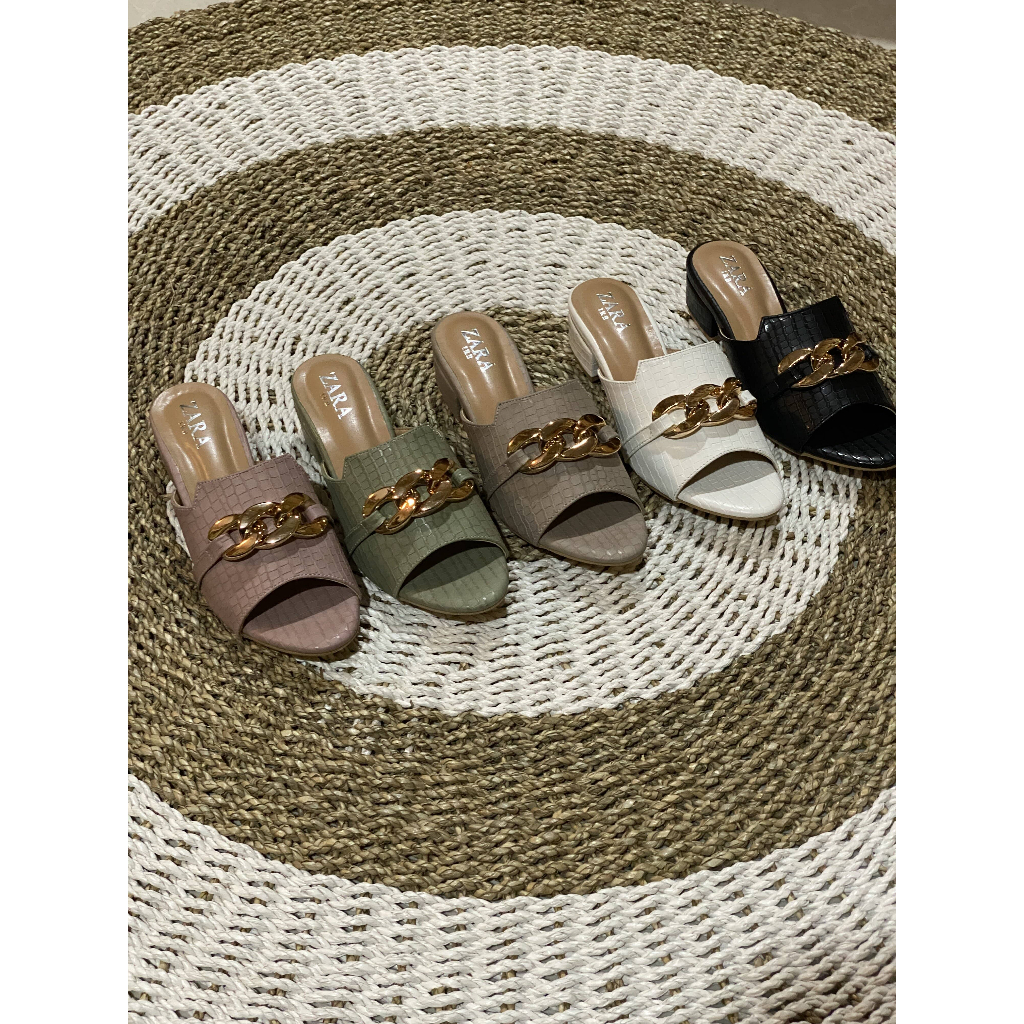 ZARA - Naudrey Heel - Sandal Hak 3 cm - Sepatu Heel Wanita - Best Quality - Fashion Wanita - GARANSI