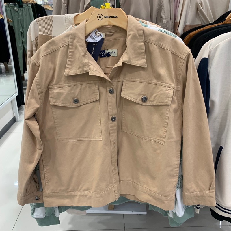 nevada jaket wanita semi parka bahan kanvas original matahari