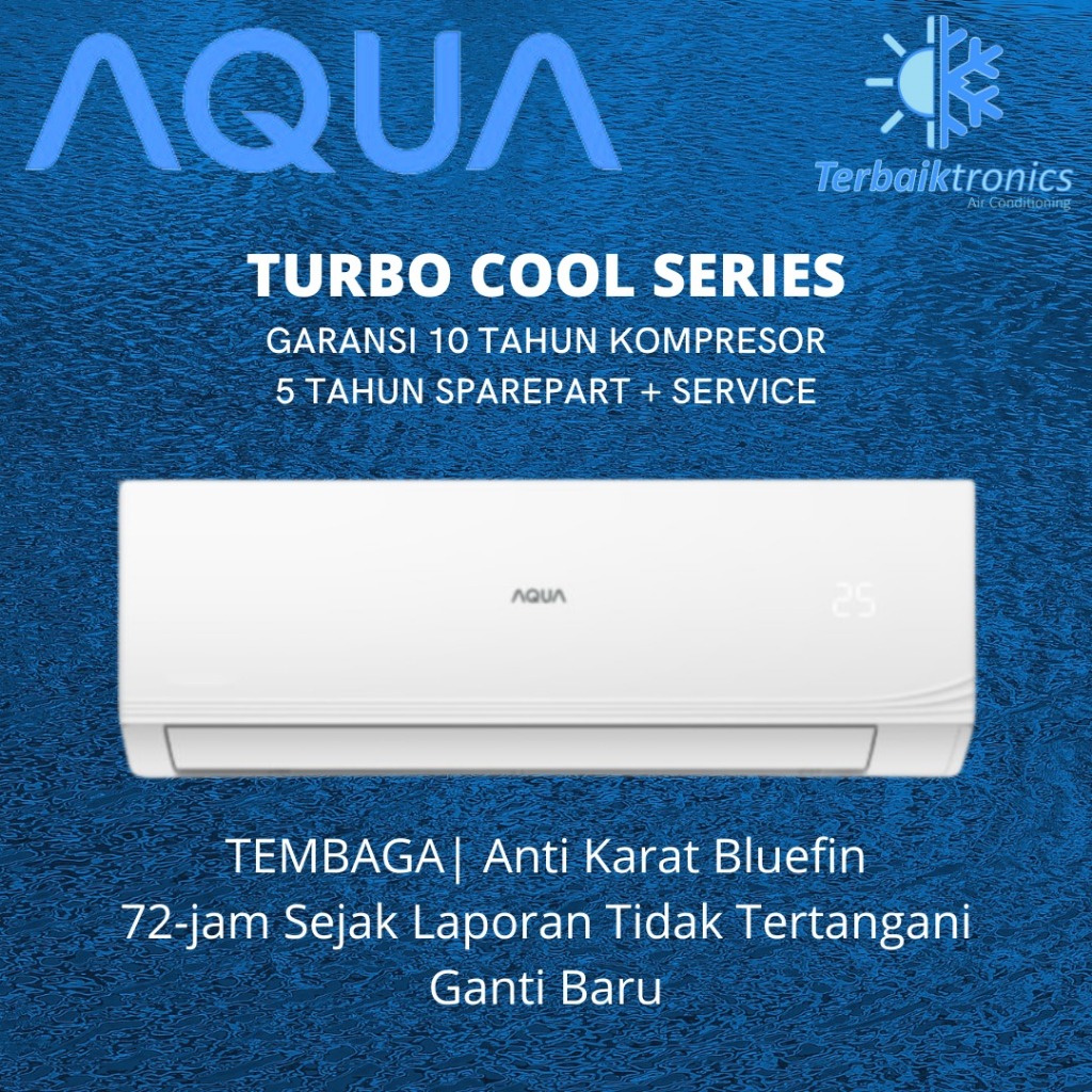 AC AQUA 1 PK l Display Suhu l Deluxe Standard l Cepat Dingin l Hemat Listrik - KCR09FQDL