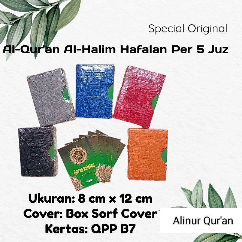 Alquran Hafalan Halim Per 5 Juz Tanpa Terjemah A6 Box Kalp.