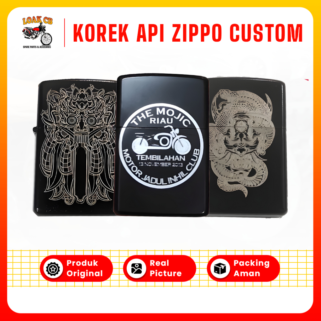 Korek Api Zippo Bebas Custom Desain Logo Nama Foto Gambar Keren
