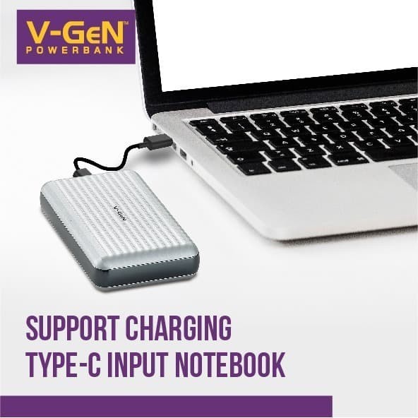 Powerbank Laptop Notebook Type C V-GEN V10K19 10000Mah Power Bank Vgen