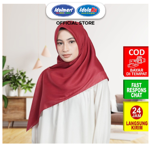 IDOLMART Kerudung Umama Polos Segi Empat Voal Organic Plain Hijab segi empat polos umama