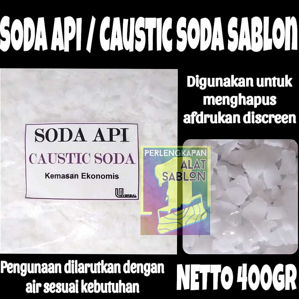 CAUSTIC SODA PENGHAPUS AFDRUK SABLON 400gr