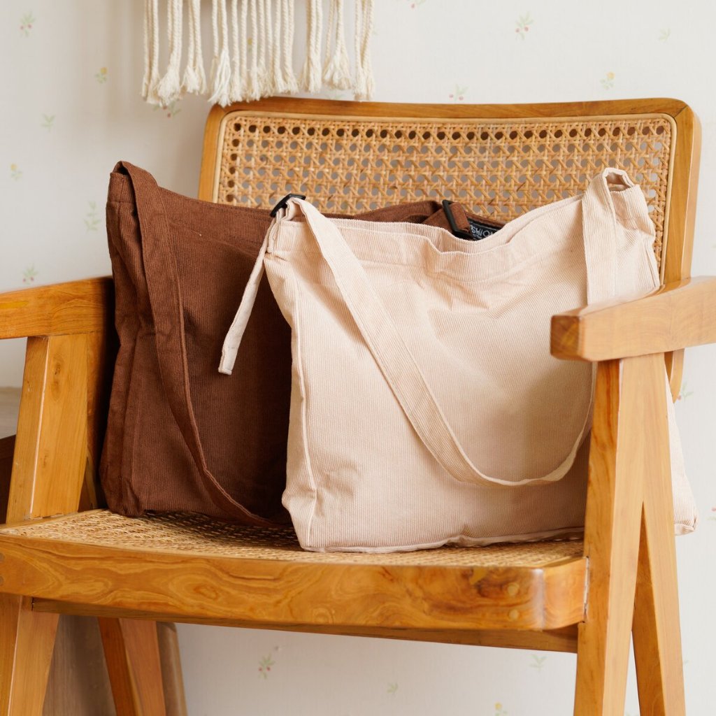 JOVITA Bag Shoulderbag Wanita Tas Bahu Corduroy Resleting Kekinian Lucu Barang Cewek Shoulder Bag Ae