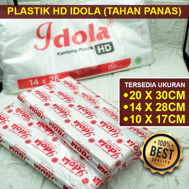 Kantong Plastik HD IDOLA Tahan Panas Buram Transparan Berat 250 Gram