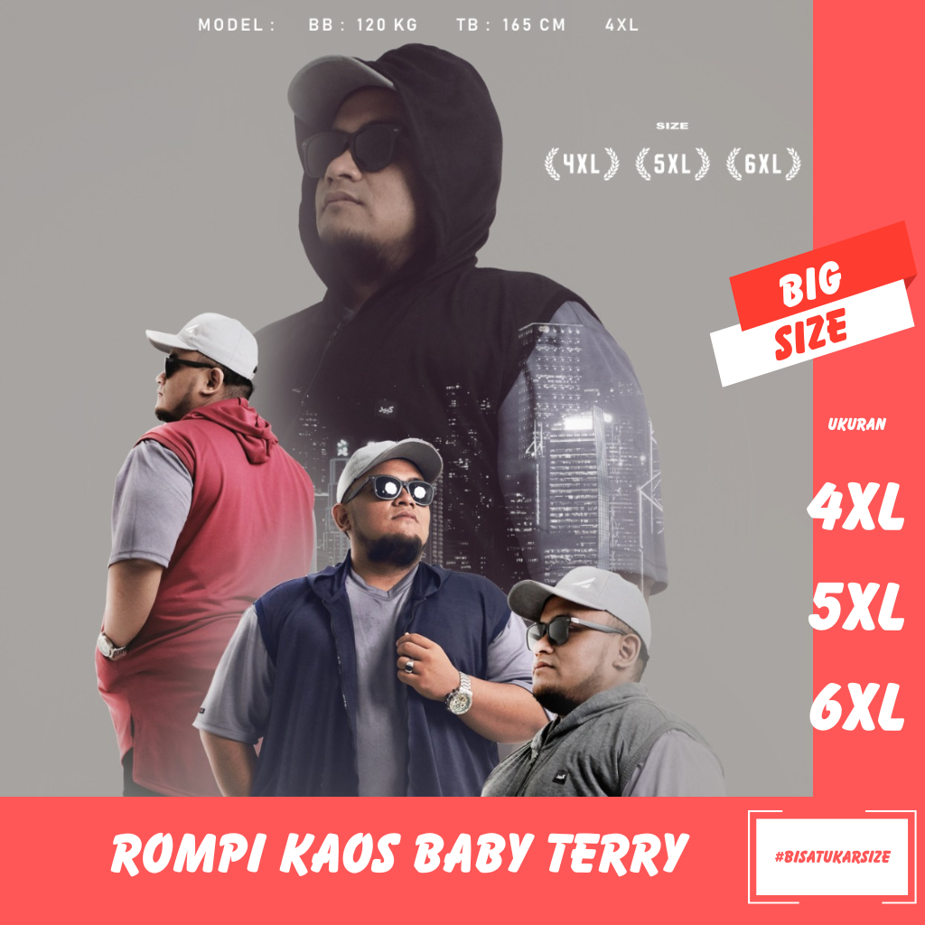 ROMPI SHOLAT BIG SIZE KABIRO ZIPPER 4XL 5XL 6XL BABY TERRY BAJU MUSLIM PRIA BIG SIZE JUMBO