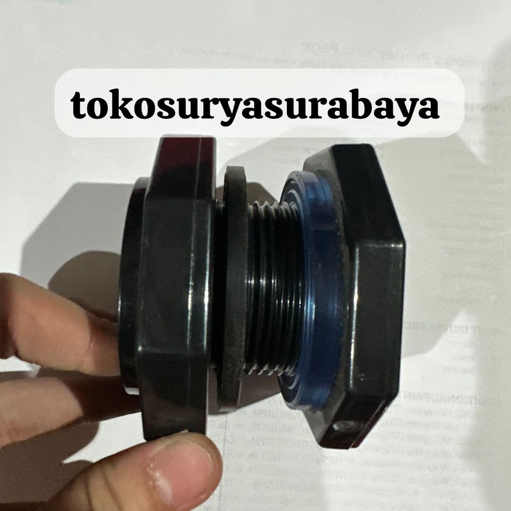 Mur Tandon Drat Dalam 1" double Karet - Bulkhead 1 inch bulkhead Pinguin 1" Mur Toren 1"