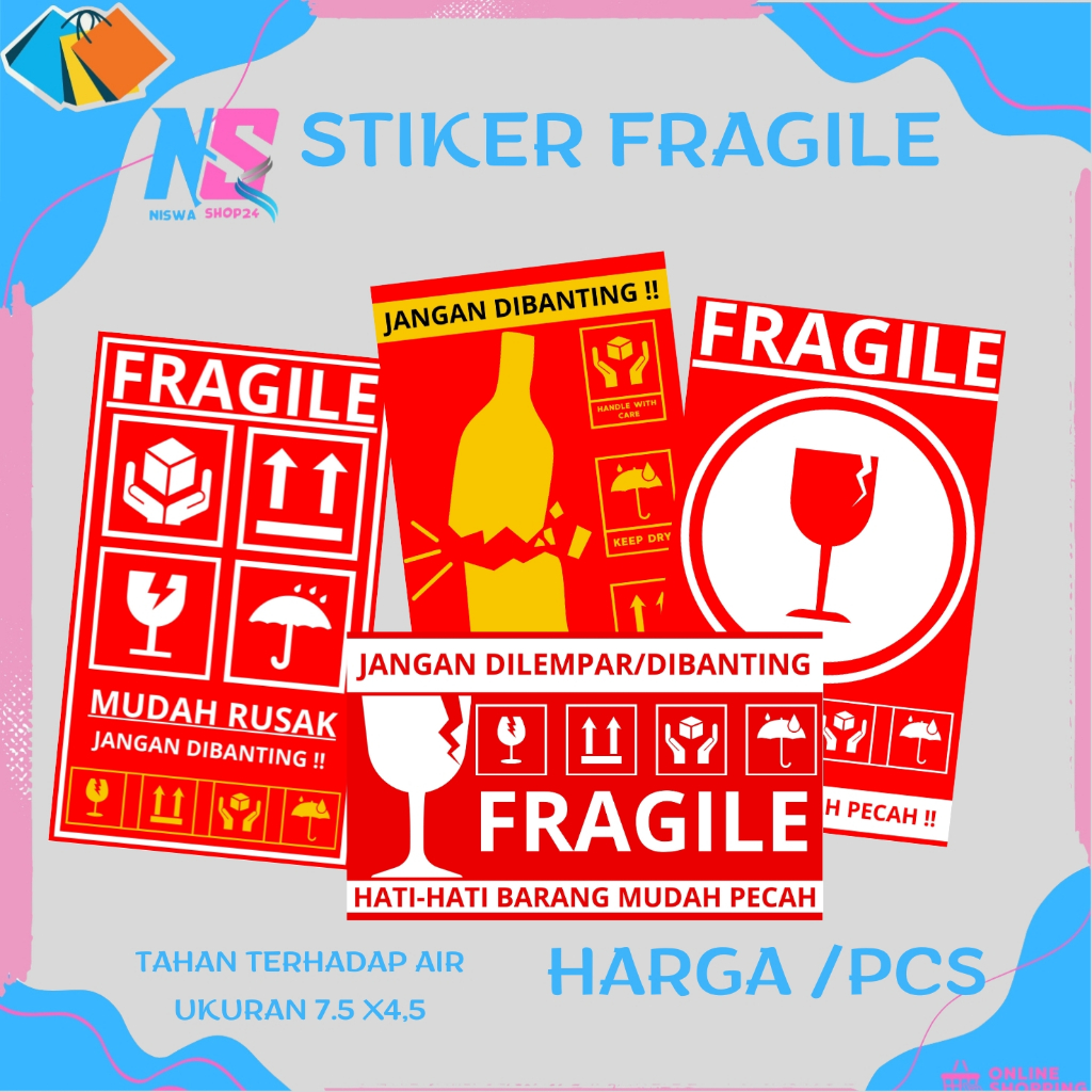 

STIKER FRAGILE PART II / STIKER PENGIRIMAN/ STIKER PECAH BELAH / STIKER HATI-HATI /STIKER UNBOXING
