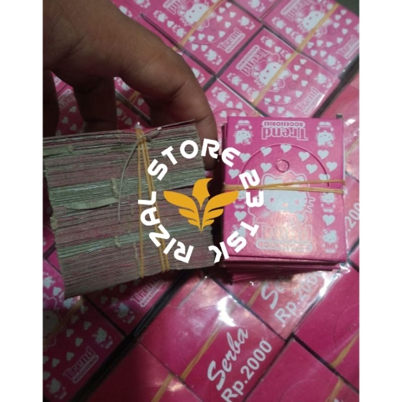 

Kar kepala 1 ikat 200 lembar / kar kepala hello kitty dan serba 2000 / hangtag / label aksesoris / label mainan