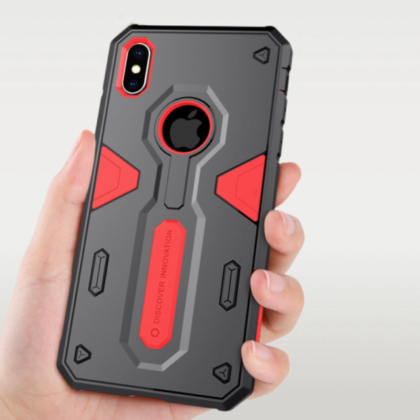 Unik IPHONE XS Max 6.5 NILLKIN Case Tough Defender 2 Original - Merah Berkualitas