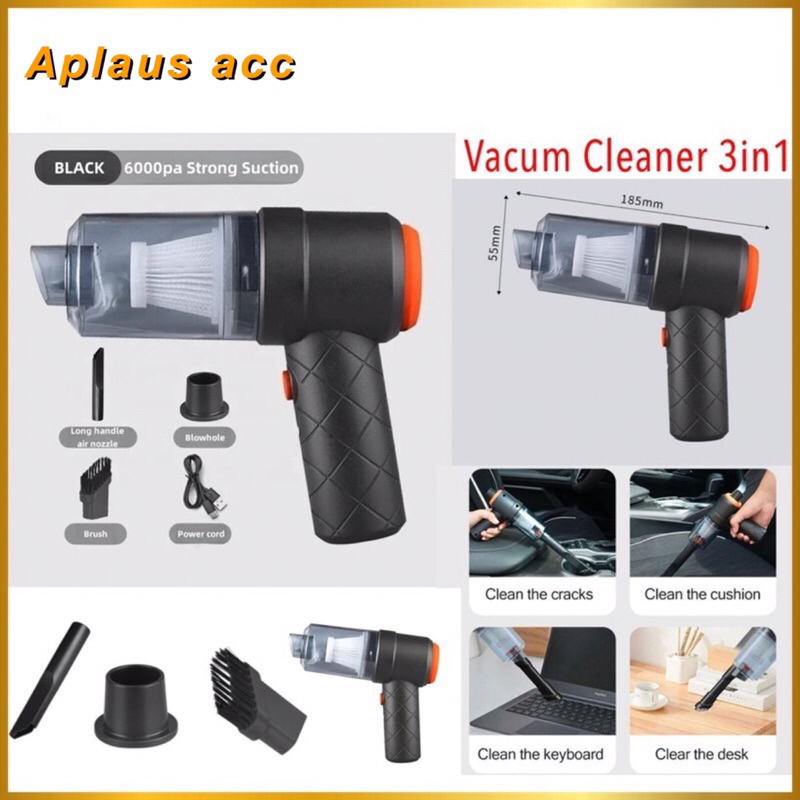 Vacuum Cleaner 3in1 Vacuum Penyedot Rechargeable 3in1 Mini Portable Serbaguna