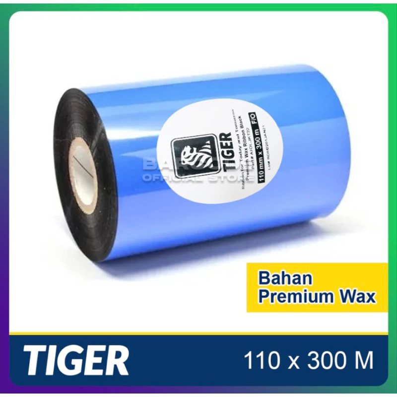 

RIBBON BARCODE TIGER WAX 110 X 300 METER PRINTER ZEBRA - TSC- POSTEK