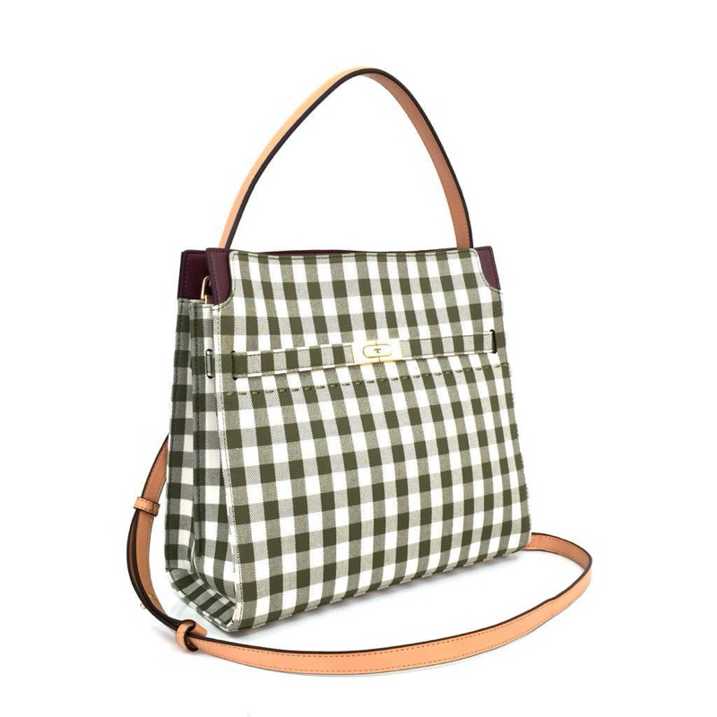 TB Lee Radziwill Gingham Double Bag Satchel