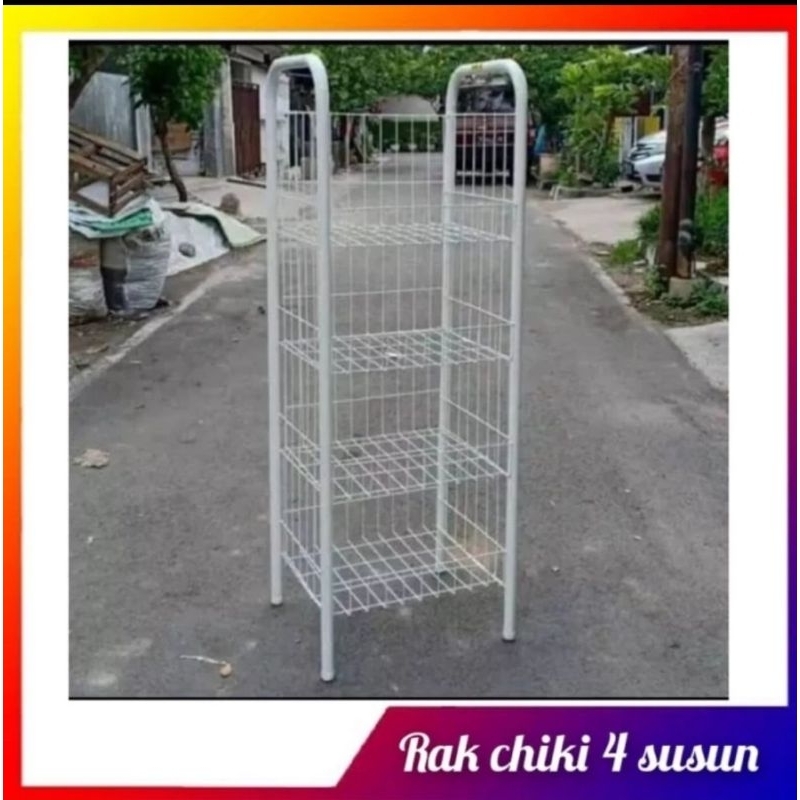 RAK CHIKI 4 SUSUN TEMPAT SNACK KERANJANG SERBAGUNA