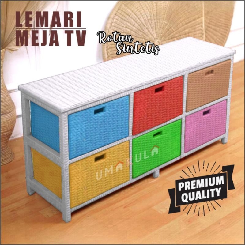 RAK 6 LACI ROTAN SINTETIS WARNA WARNI