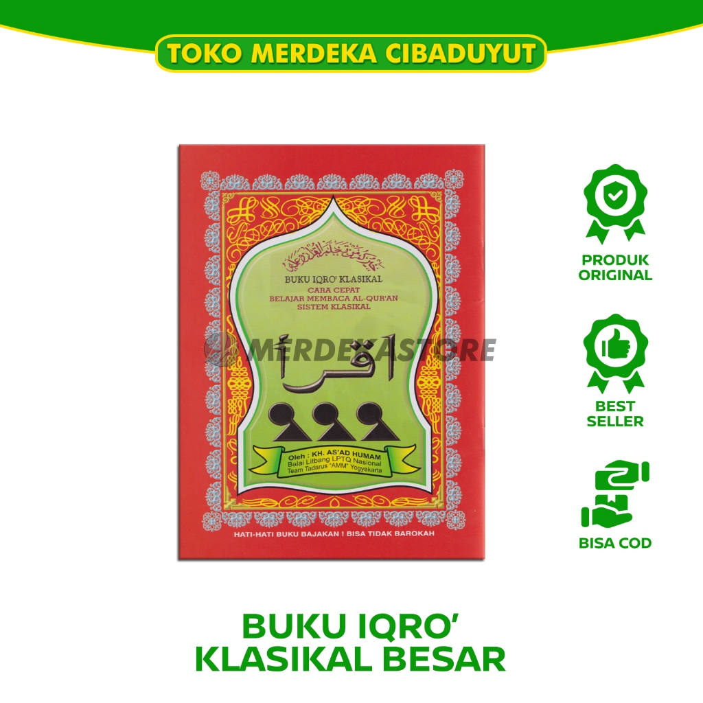 Iqro' Klasikal Besar | Buku Cara Cepat Belajar Membaca Al Qur an Metoda Iqra Klasikal | 21x15.5 Cm |