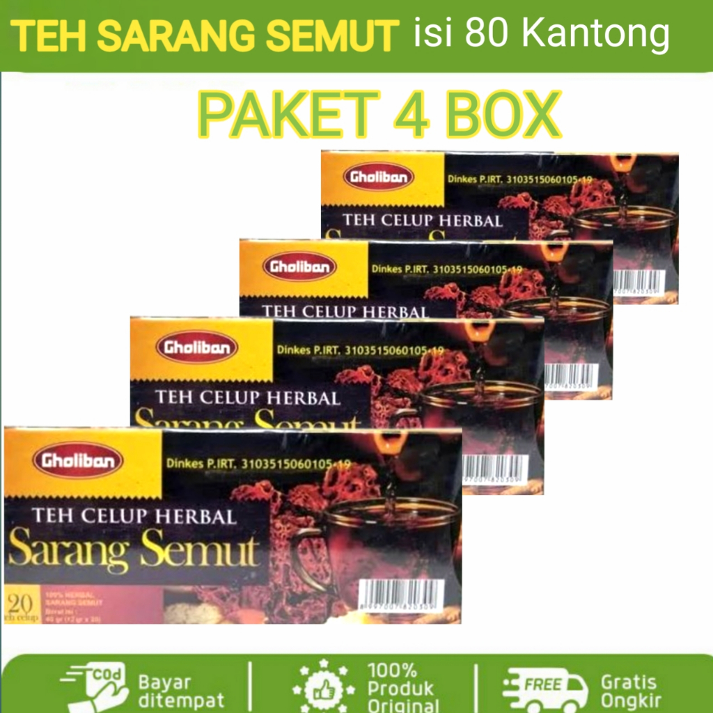 

[ PAKET 4 BOX ] Teh Celup Herbal Sarang Semut Papua GHOLIBAN