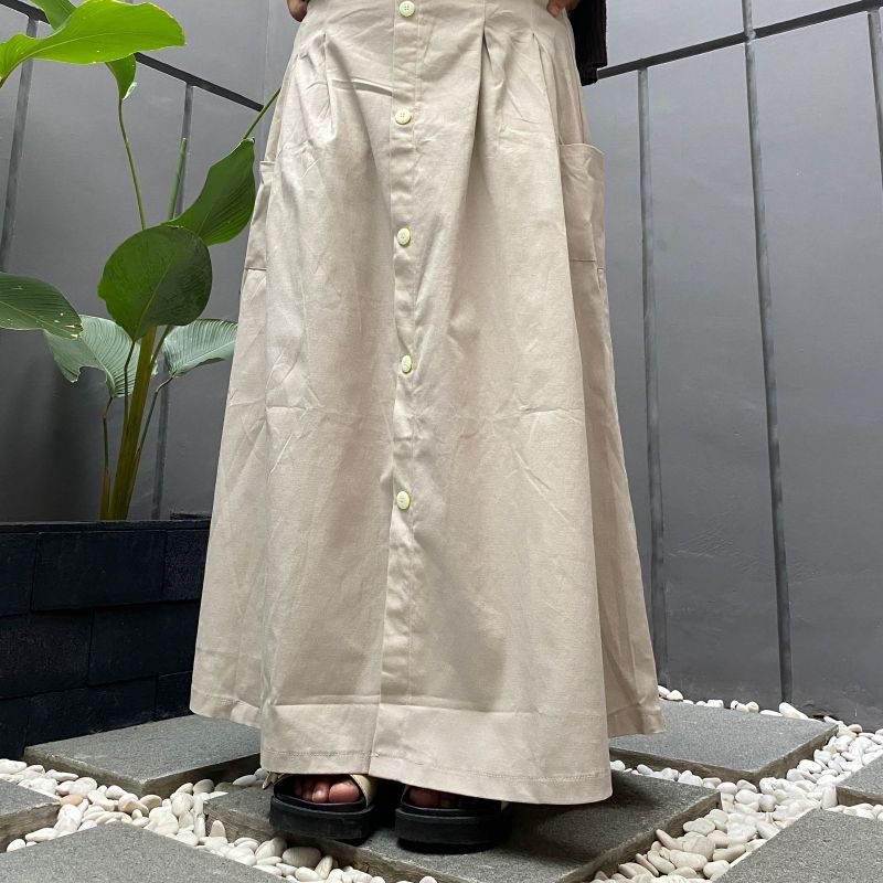 ROK PANJANG MAYUNG KANCING DEPAN KATUN TWILL ALLSIZE