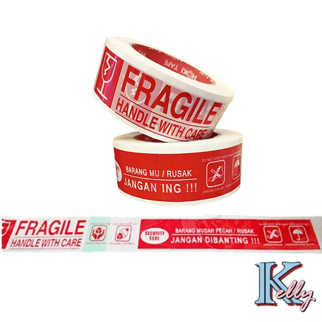 

[X20] 140 meter Lakban FRAGILE Jangan Dibanting Handle with Care 45mm 155 yarrd jumbo