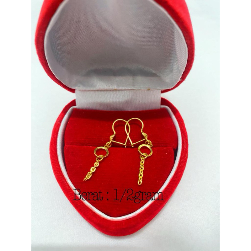 anting rante setengah gram emas muda