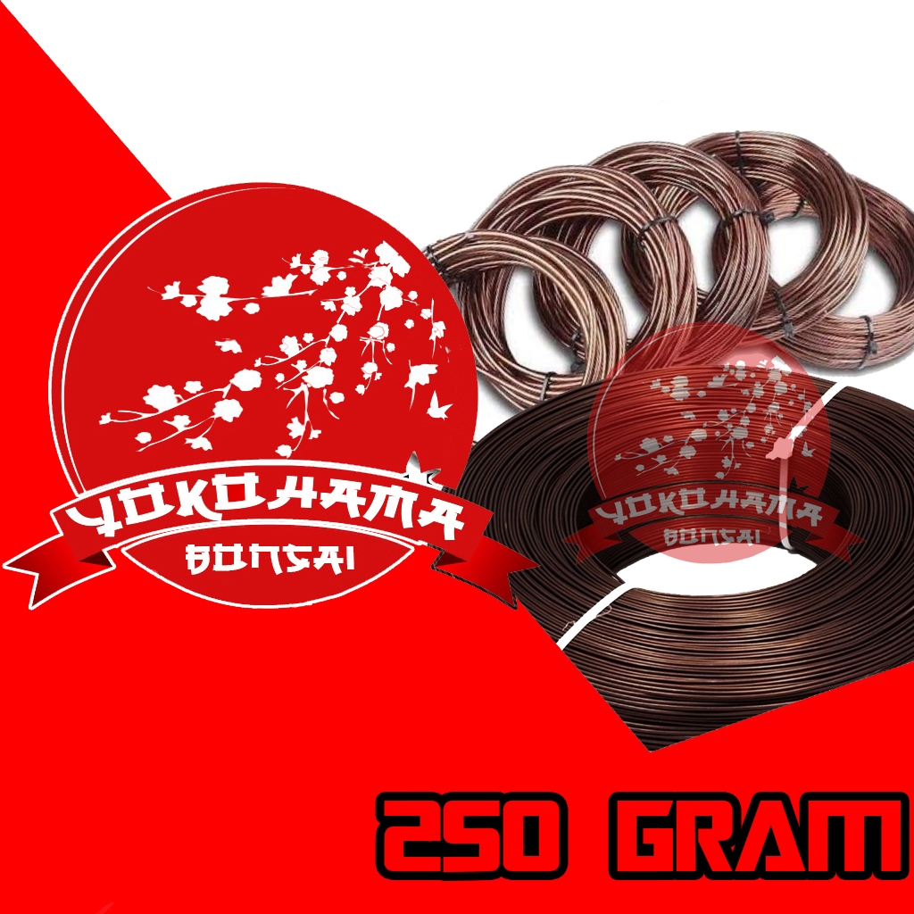 YOKOHAMA BONSAI - Alat bonsai,kawat bonsai COKELAT MARON 1 roll 250 GRAM alumunium