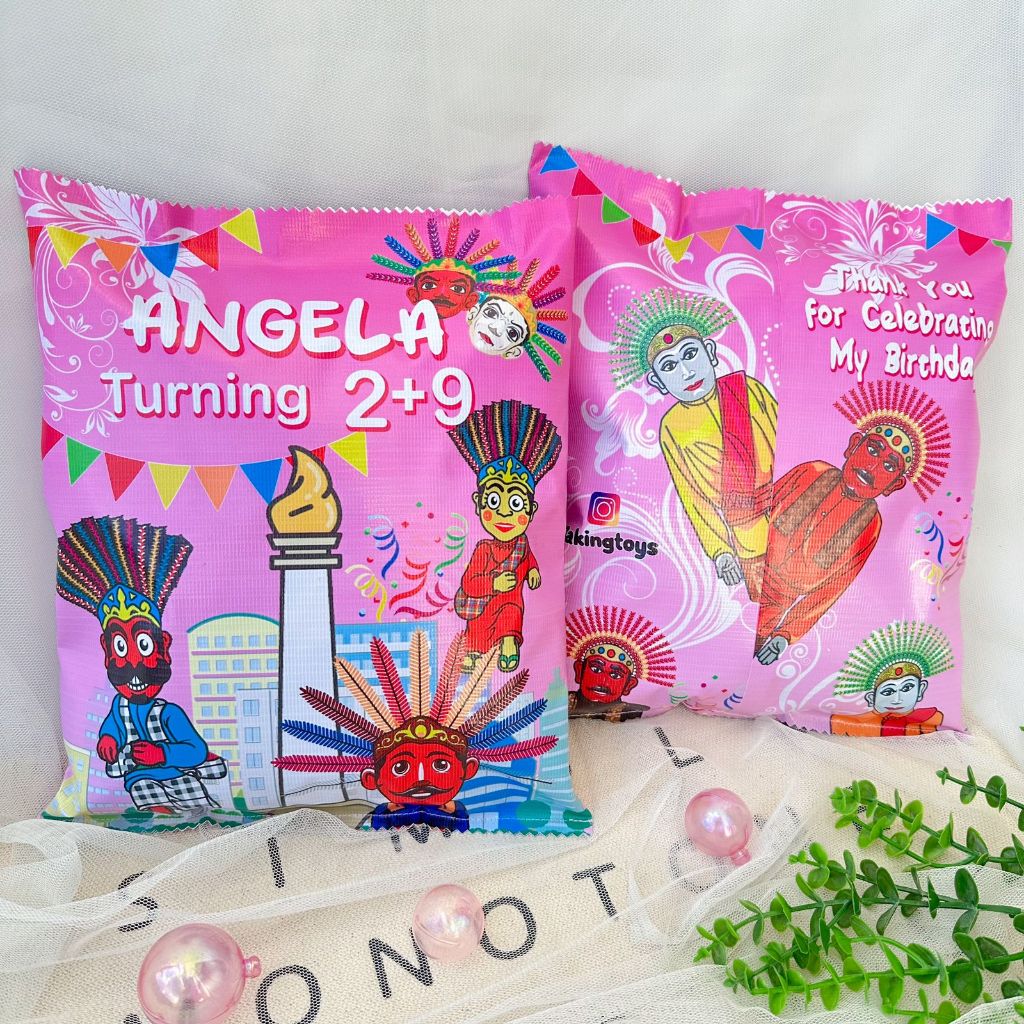 

Ondel Ondel Pouch Snack Birthday / Kantong Souvenir Ulang Tahun