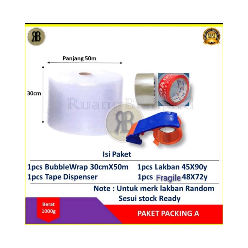 

Bubble Wrap Bening 30cm X 50m - hitam gulungan Tebal