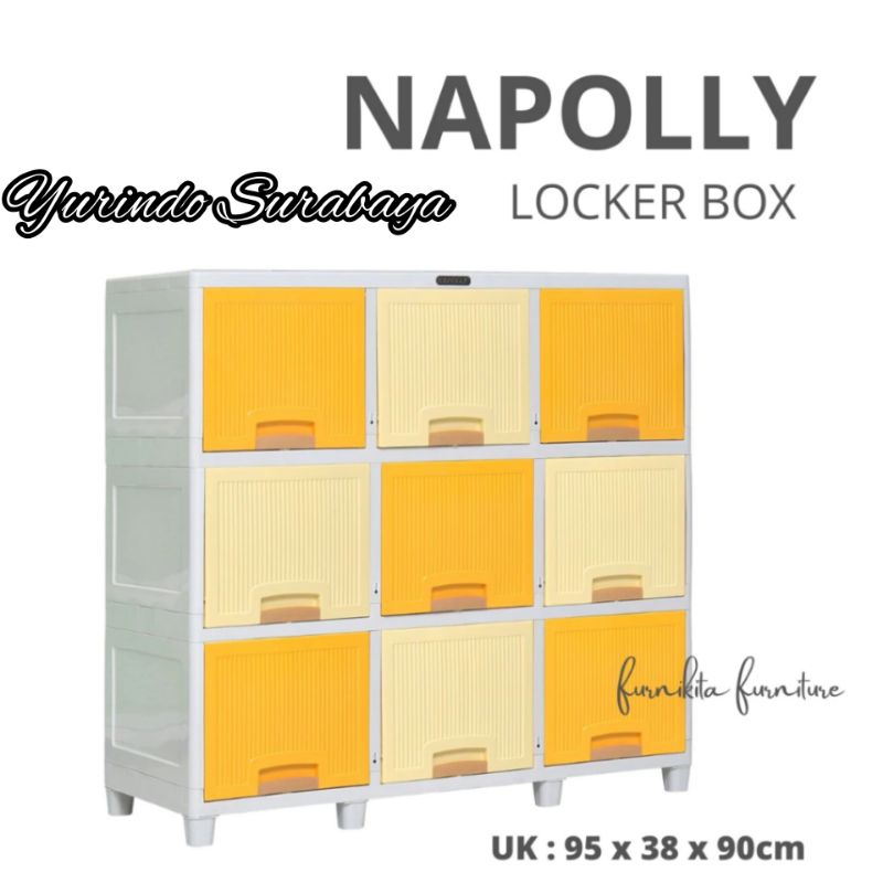 Lemari Plastik Napolly 3 Susun 9 Pintu Locker Box 3309