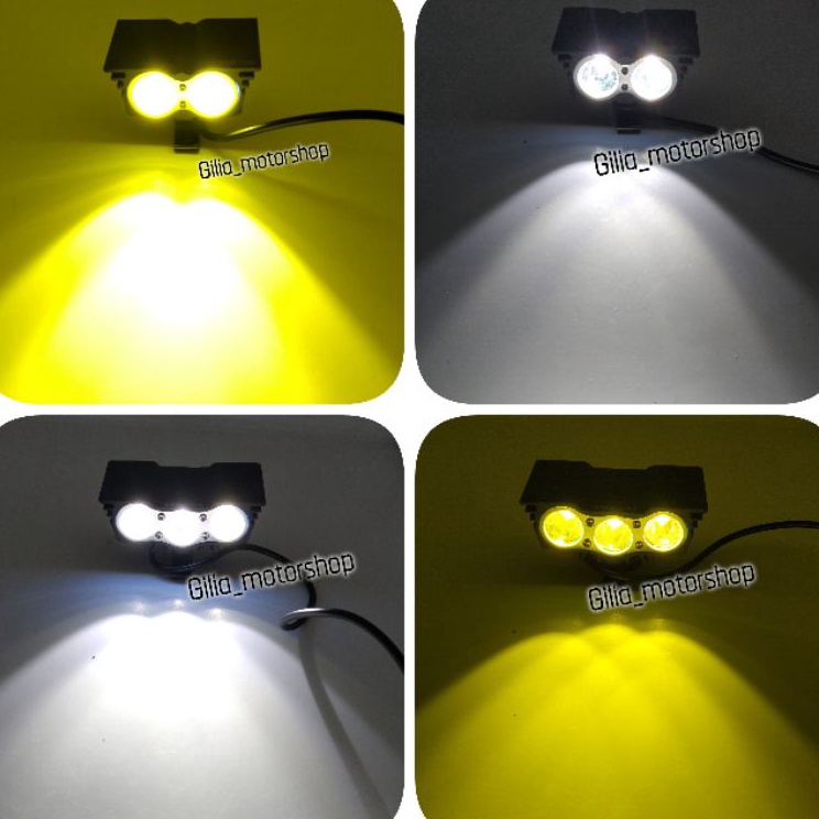 Lampu tembak OWL mata elang 3 mata 3 watt Led White  Yellow Universal Lampu Motor Sorot OWL Cree 3ma