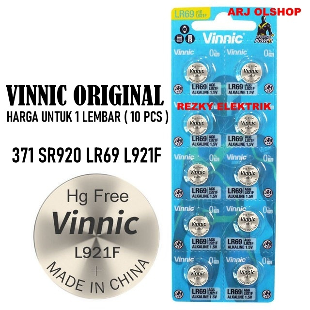 BATERAI VINNIC LR69 L921F 371 SR920SW AG6/ BATERAI VINNIC L921F 921/920/LR69/AG6/371 - BATERAI BATRE