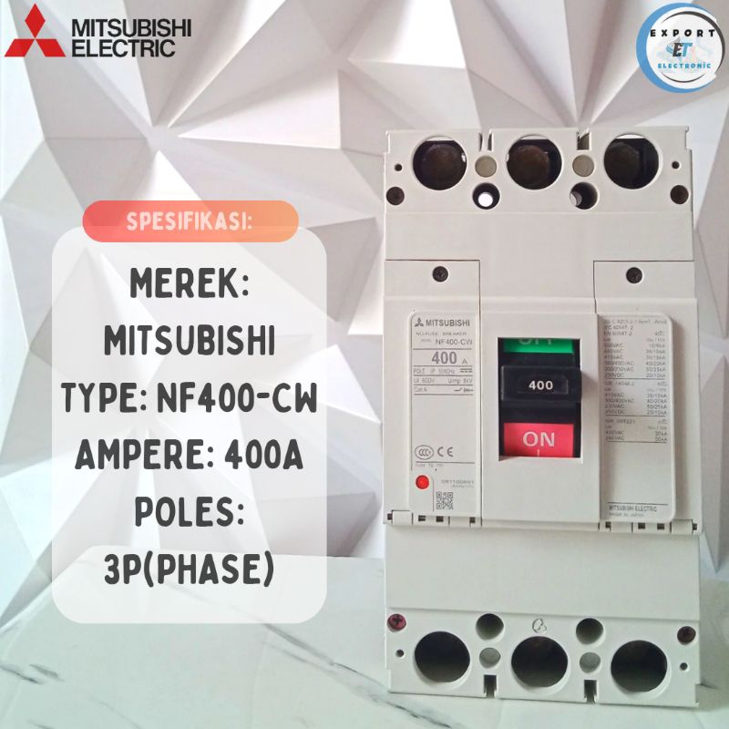 NFB MCCB Breaker Mitsubishi NF-400CW 300a 350a 400a